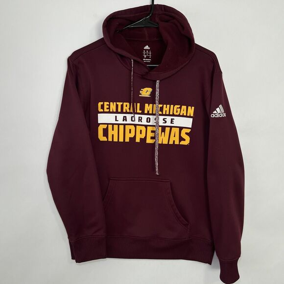 Central Michigan Chippewas Lacrosse Adidas Climawarm Hoodie Mens Size Small - Picture 1 of 8
